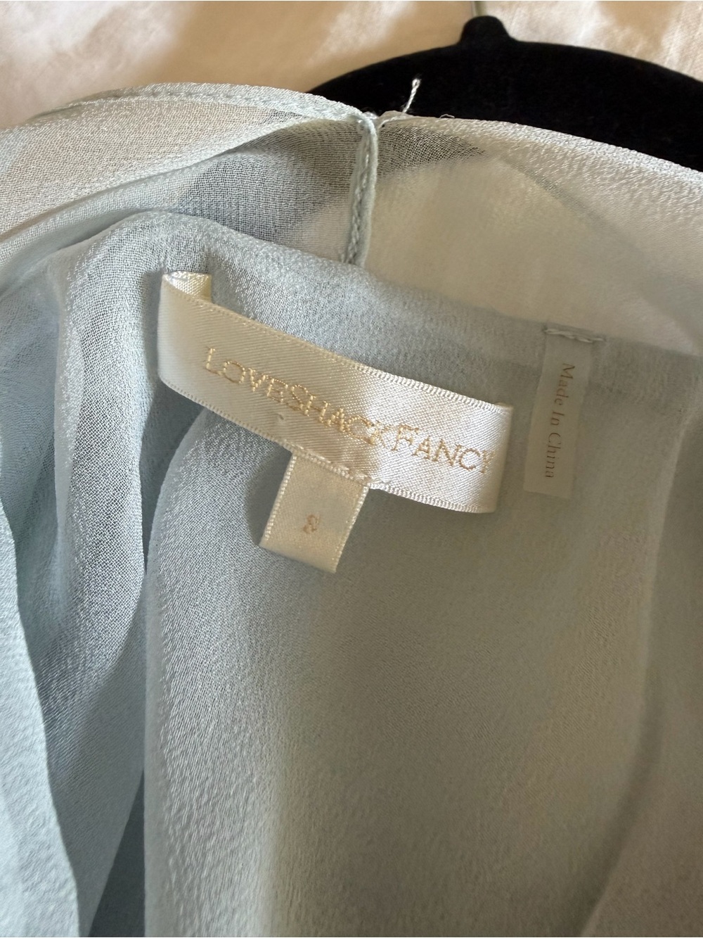 LoveShackFancy Collia Pale Blue Tiered Silk Maxi Dress - Picture 7 of 7